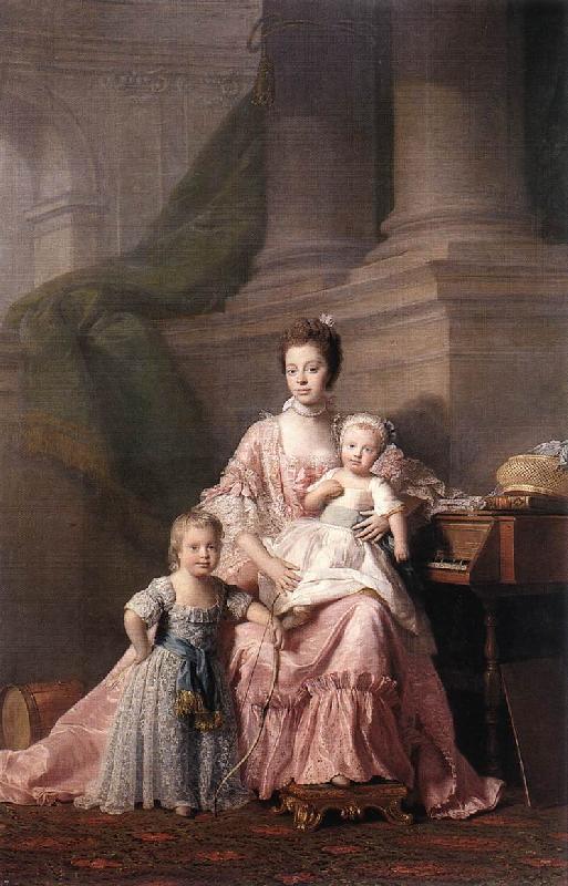 RAMSAY, Allan Queen Charlotte with her Two Children dy oil painting image